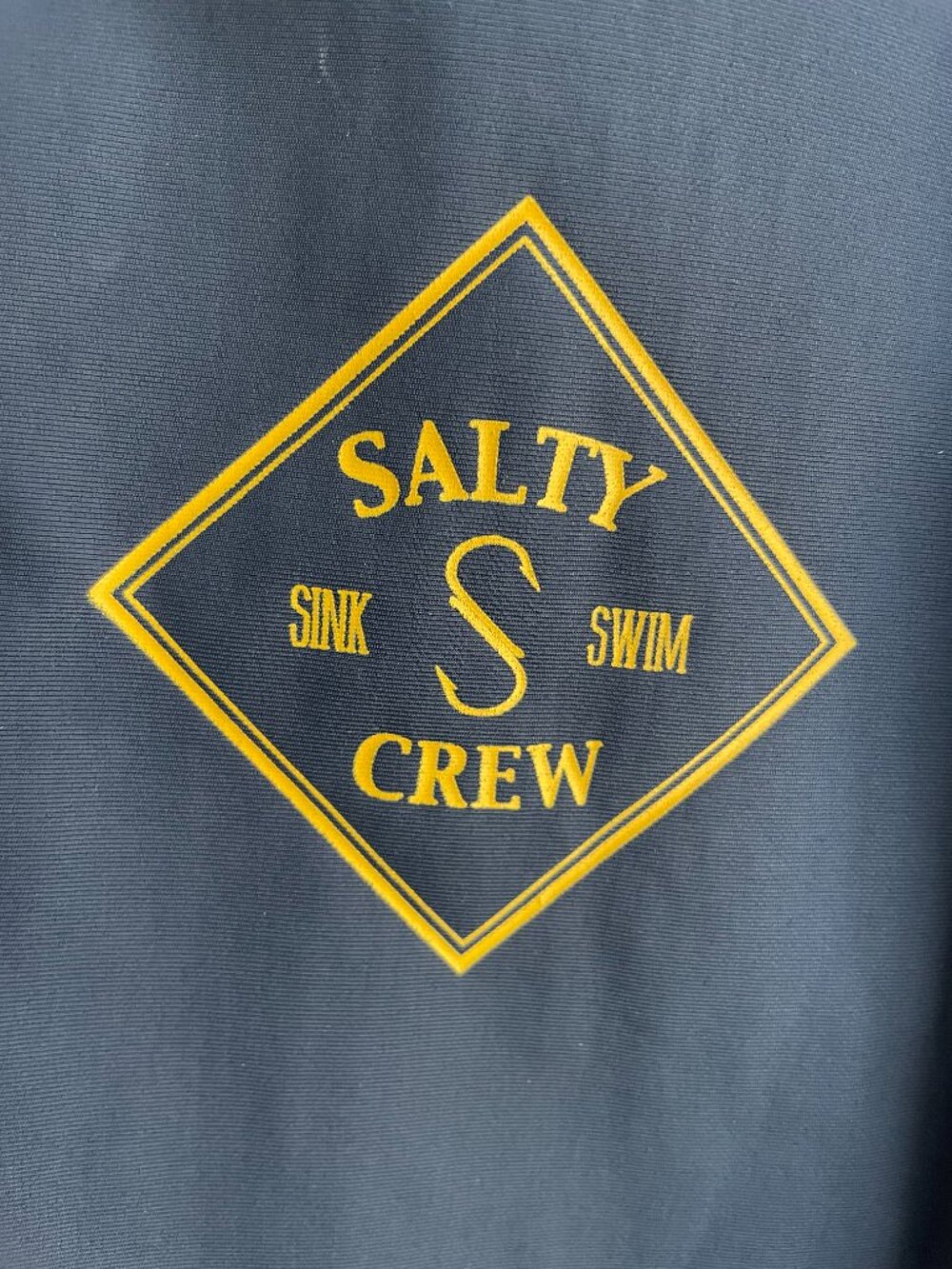Salty Crew Tippet Hooded Jacket Navy Blue Nautical Rain Coat Parka Men's XL - Picture 3 of 16